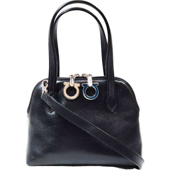 Salvatore Ferragamo Handbags - Salvatore Ferragamo Vintage Small Crossbody Bag Black Leather.